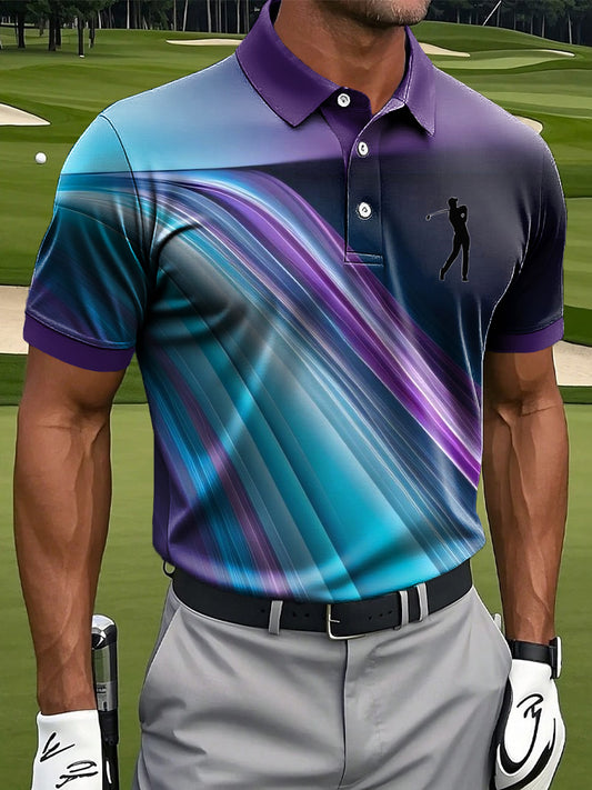 Freizeit-Business-Polos hirt mit mehrfarbiger Linie für Herren kunst