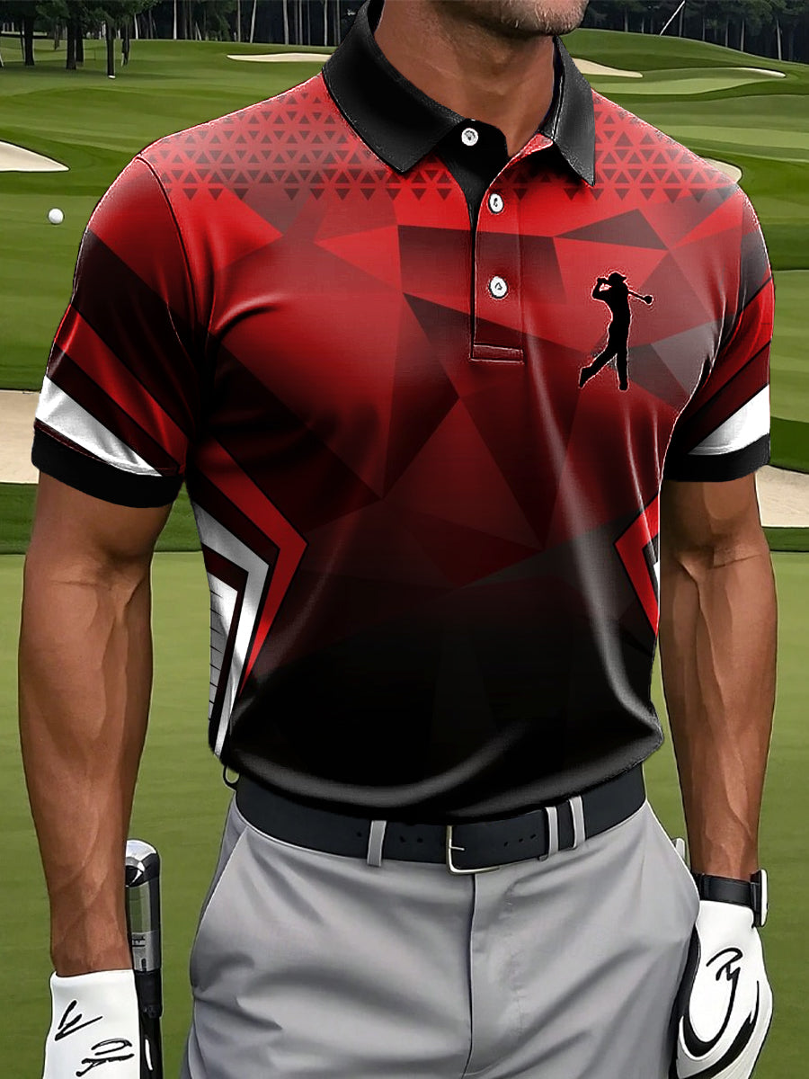 Herren Abstraktes Kunstdruck-lässiges Business-Polo-Shirt