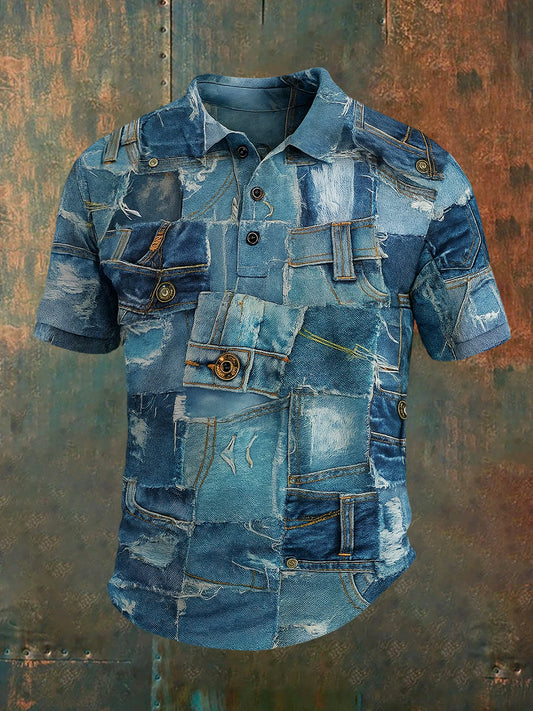 Herren Vintage Holiday Business Casual Polo Shirt