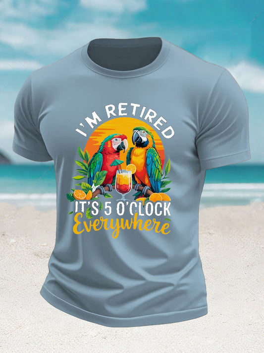 Herren-Kurzarm-T-Shirt Jimmy Buffett Day-Nachahmung aus Baumwolle