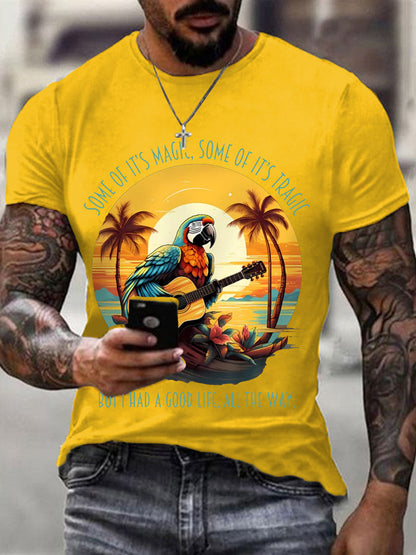 Männer sind etwas von ihr Magie, einige davon sind tragisch, aber ich hatte ein gutes Leben, Papageien gitarre Casual T-Shirt