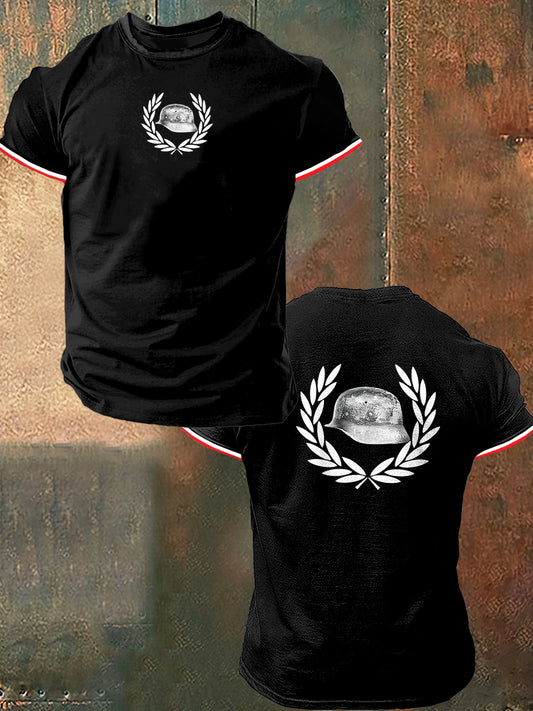 Herren Deutschland Helm druck Vintage Mode Kurzarm T-Shirt