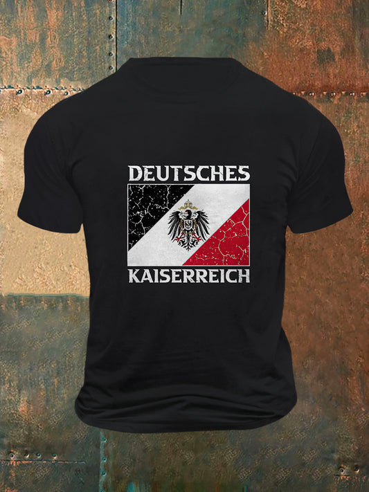 Herren Deutsches Kaiserreich Print Vintage Mode Kurzarm T-Shirt