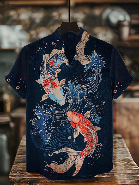 Bedrucktes Hemd der japanischen Kunst für Männer