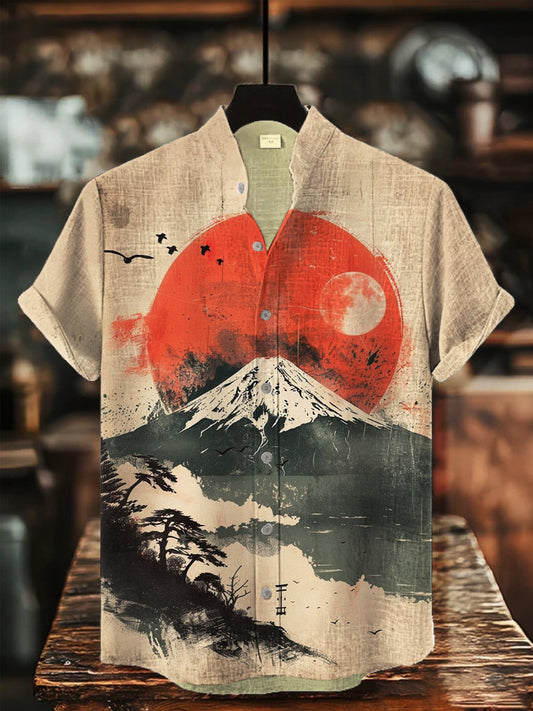 Bedrucktes Hemd der japanischen Kunst für Männer