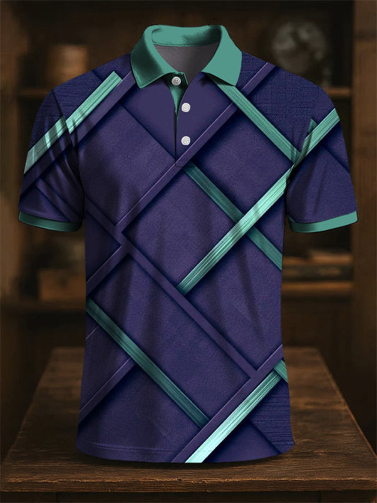 Kunst linie Abstrakt Print Casual Polo Shirt