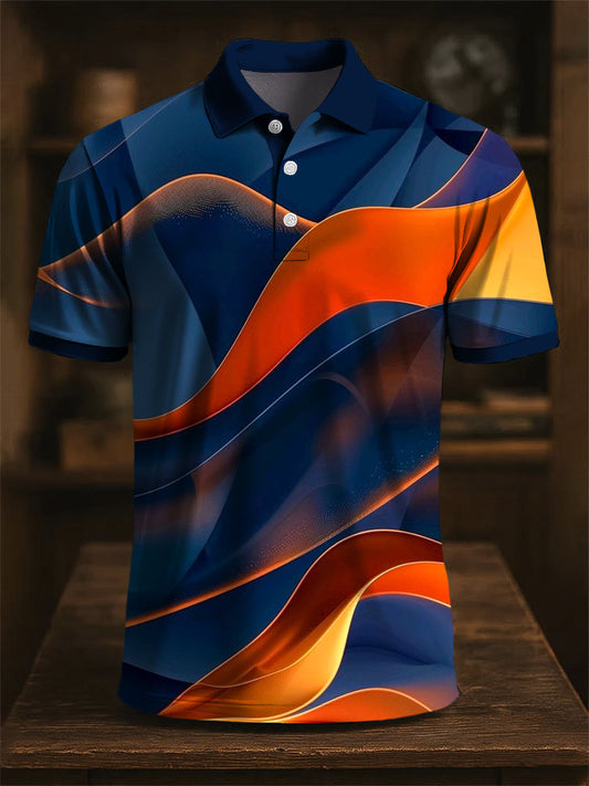 Retro-Kunst buntes Streifen-Print-lässiges Polos hirt