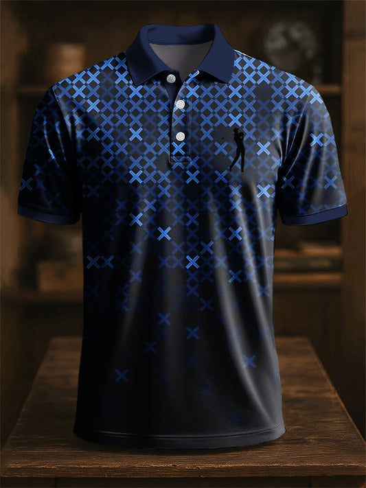 Retro-Kunst abstraktes Geometrisches Druck-Polos hirt