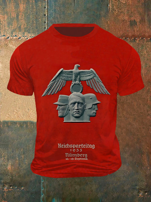 Herren Reichs parteitag Print Vintage Mode Kurzarm T-Shirt