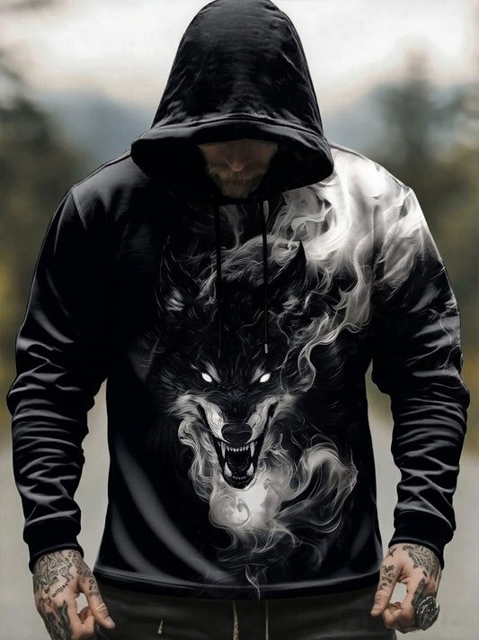 Herren Viking Wolf Kapuzen-Sweatshirt