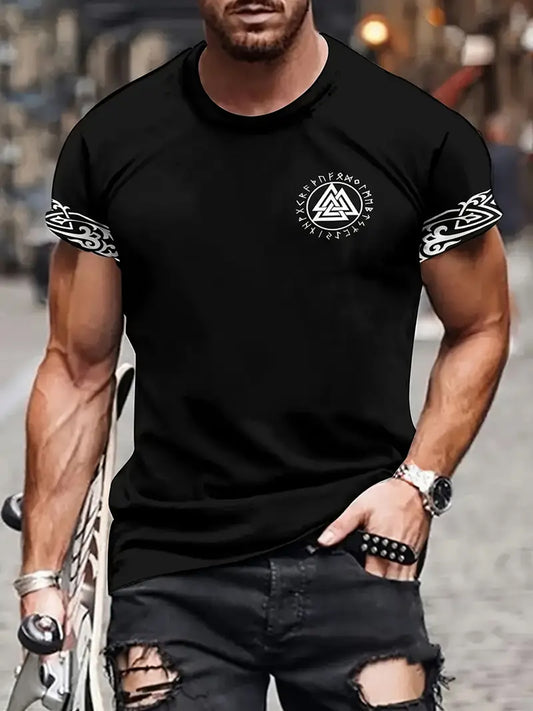 Vintage Swedish Viking Print T-Shirt