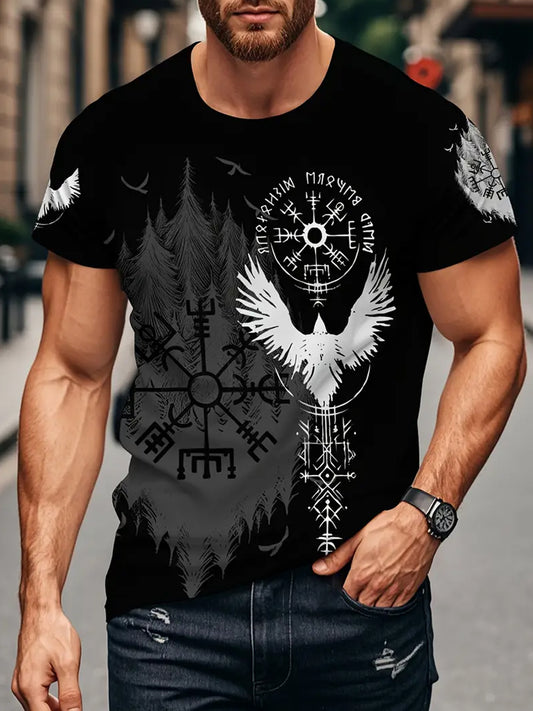 Vintage Swedish Viking Print T-Shirt