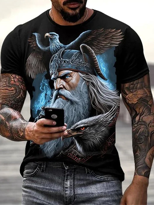 Vintage Swedish Viking Print T-Shirt