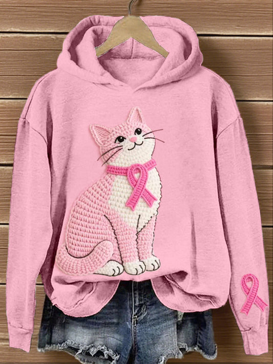 Frauen schöne Katze Häkel muster Hoodie