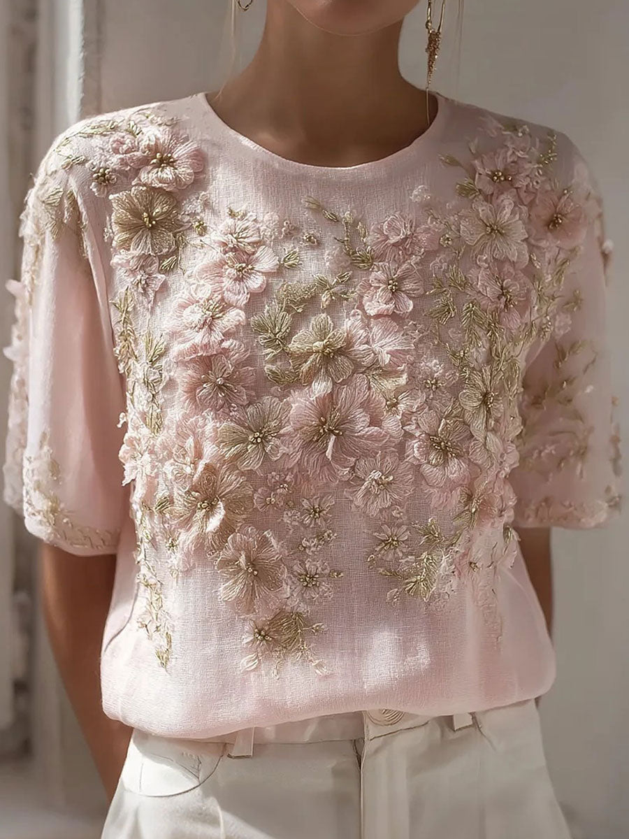 Frauen Brustkrebs Rosa Blumen Tops