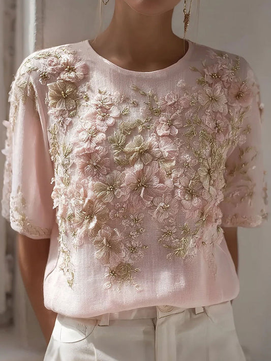 Frauen Brustkrebs Rosa Blumen Tops