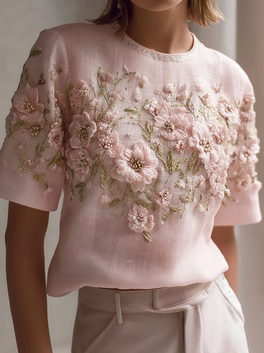 Frauen Brustkrebs Rosa Blumen Tops