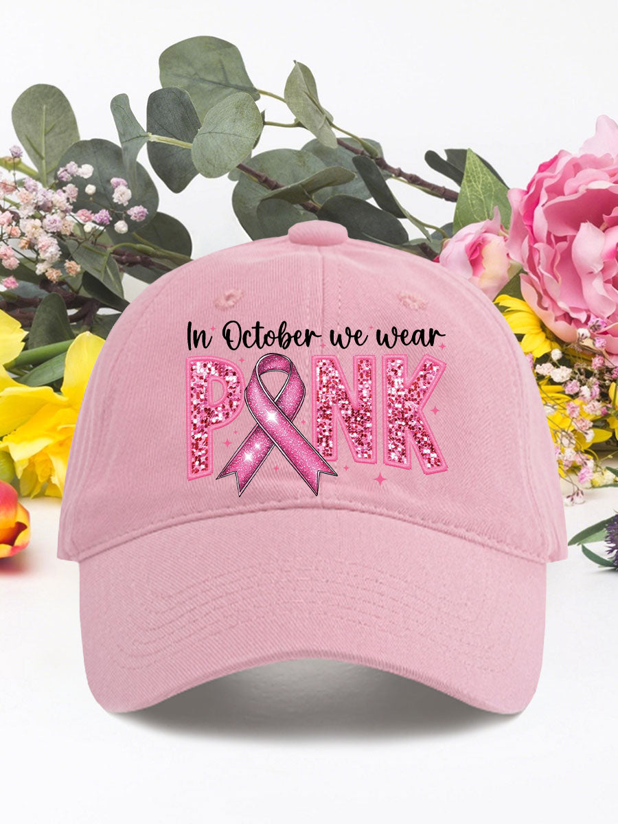 Im Oktober tragen wir rosa Brustkrebs neutrale Hüte
