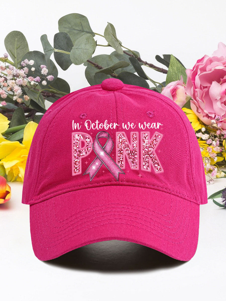 Im Oktober tragen wir rosa Brustkrebs neutrale Hüte