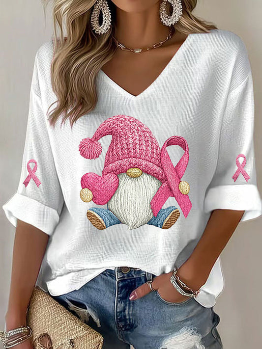 Frauen Brustkrebs Bewusstsein Rosa Band Print T-Shirt