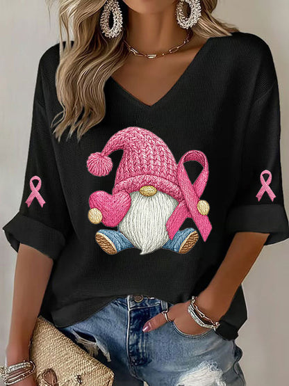 Frauen Brustkrebs Bewusstsein Rosa Band Print T-Shirt
