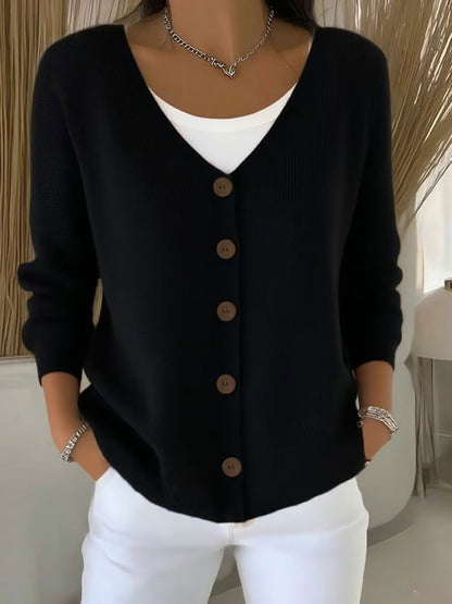 Damen Freizeit-Strickjacke mit Knöpfen
