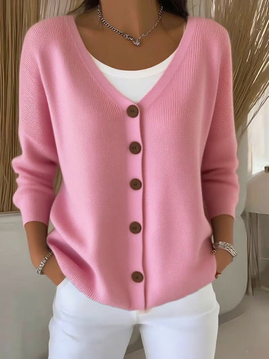 Damen Freizeit-Strickjacke mit Knöpfen
