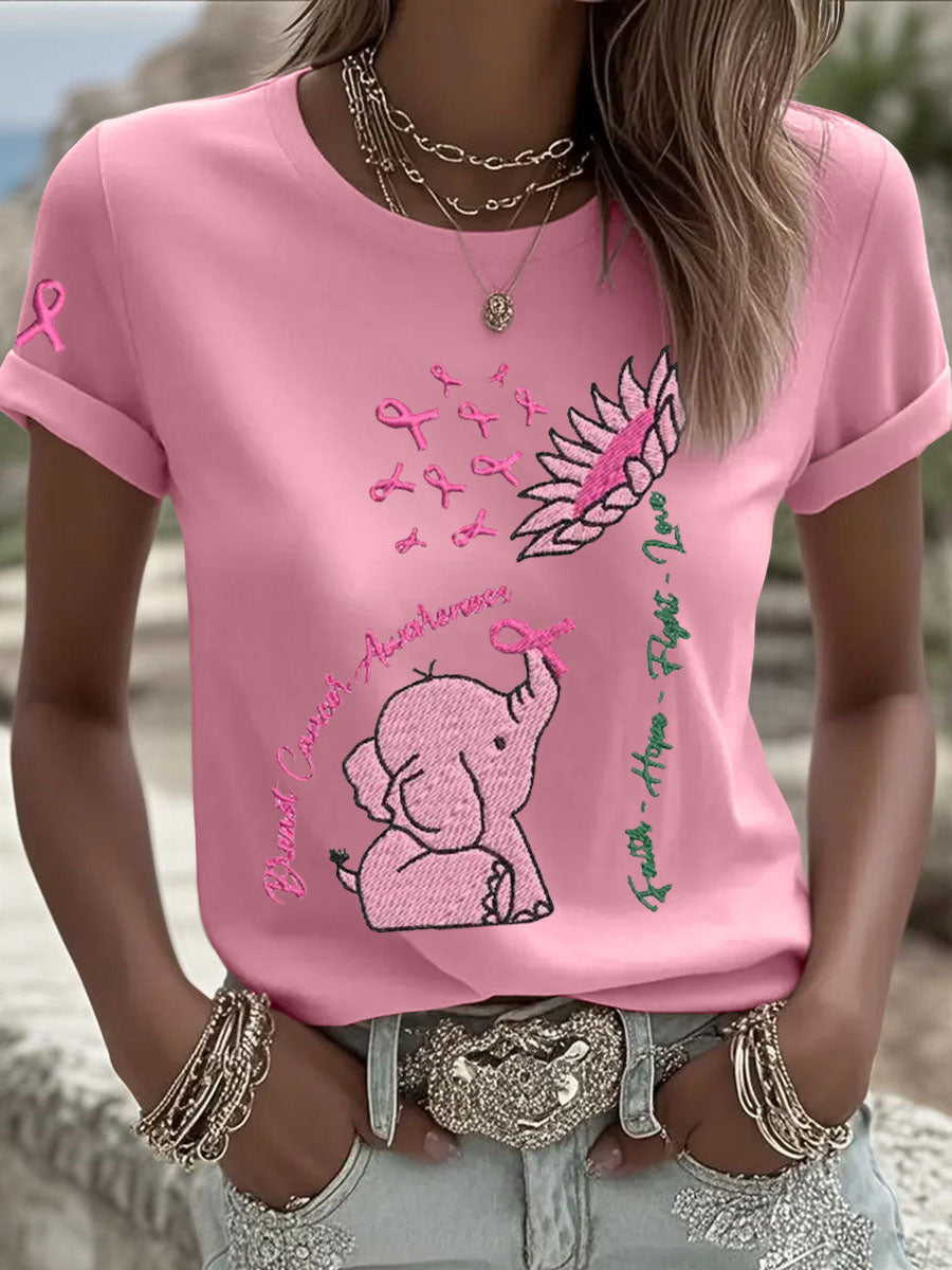 Frauen Brustkrebs Elefanten Sonnenblume T-Shirts