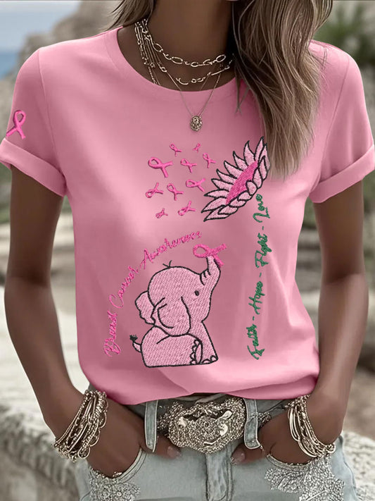 Frauen Brustkrebs Elefanten Sonnenblume T-Shirts