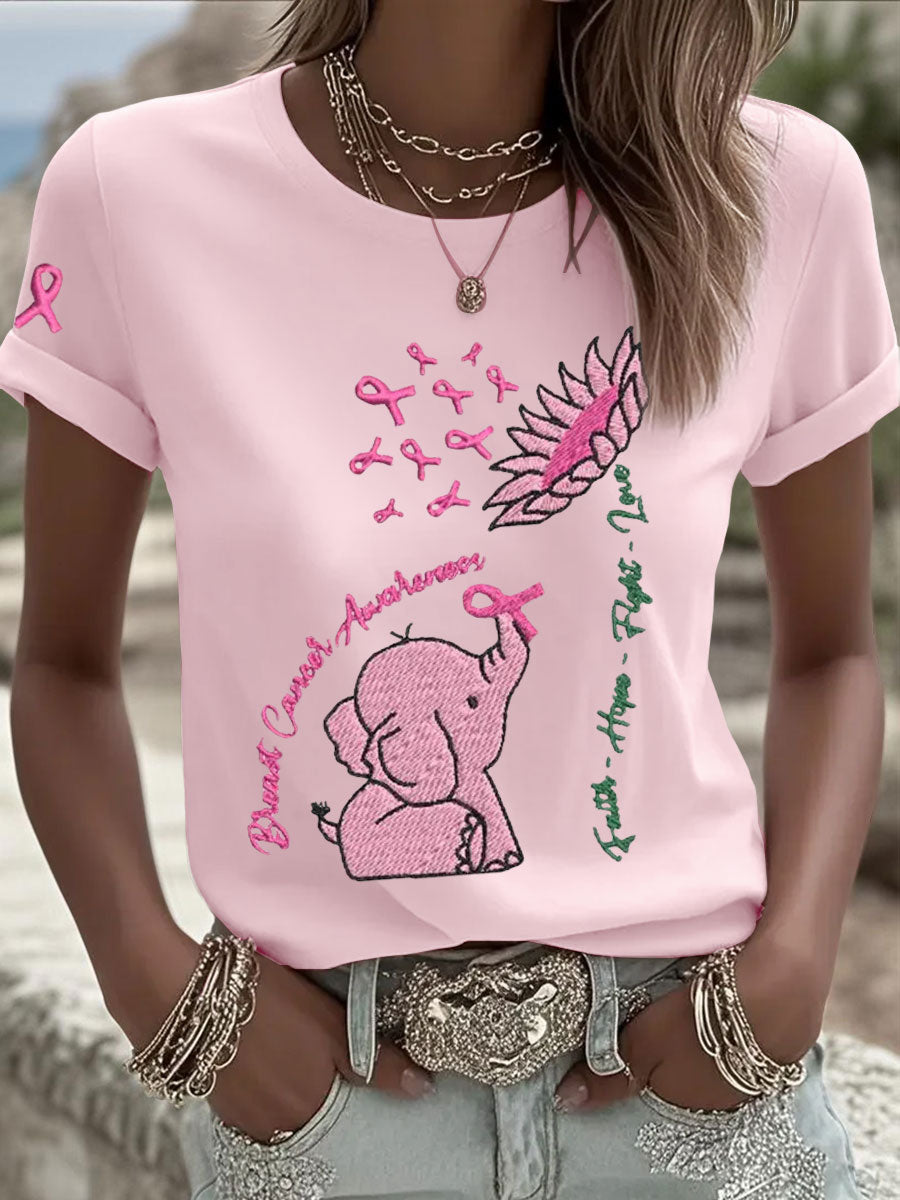 Frauen Brustkrebs Elefanten Sonnenblume T-Shirts