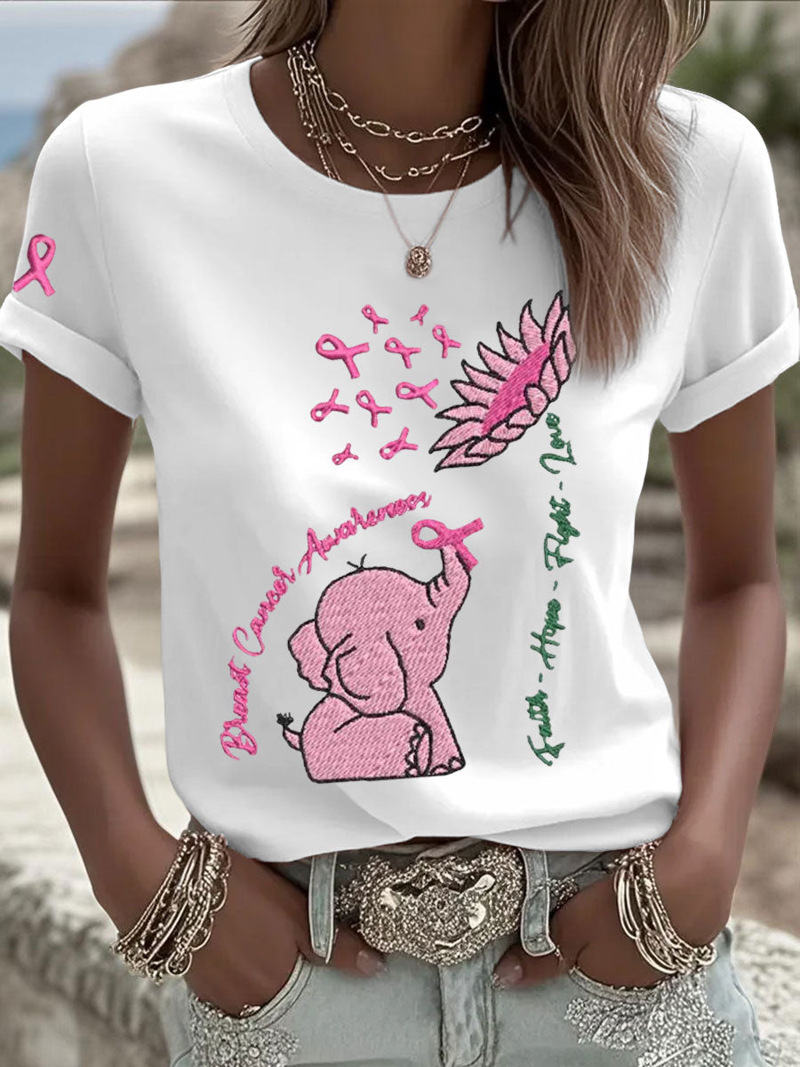 Frauen Brustkrebs Elefanten Sonnenblume T-Shirts