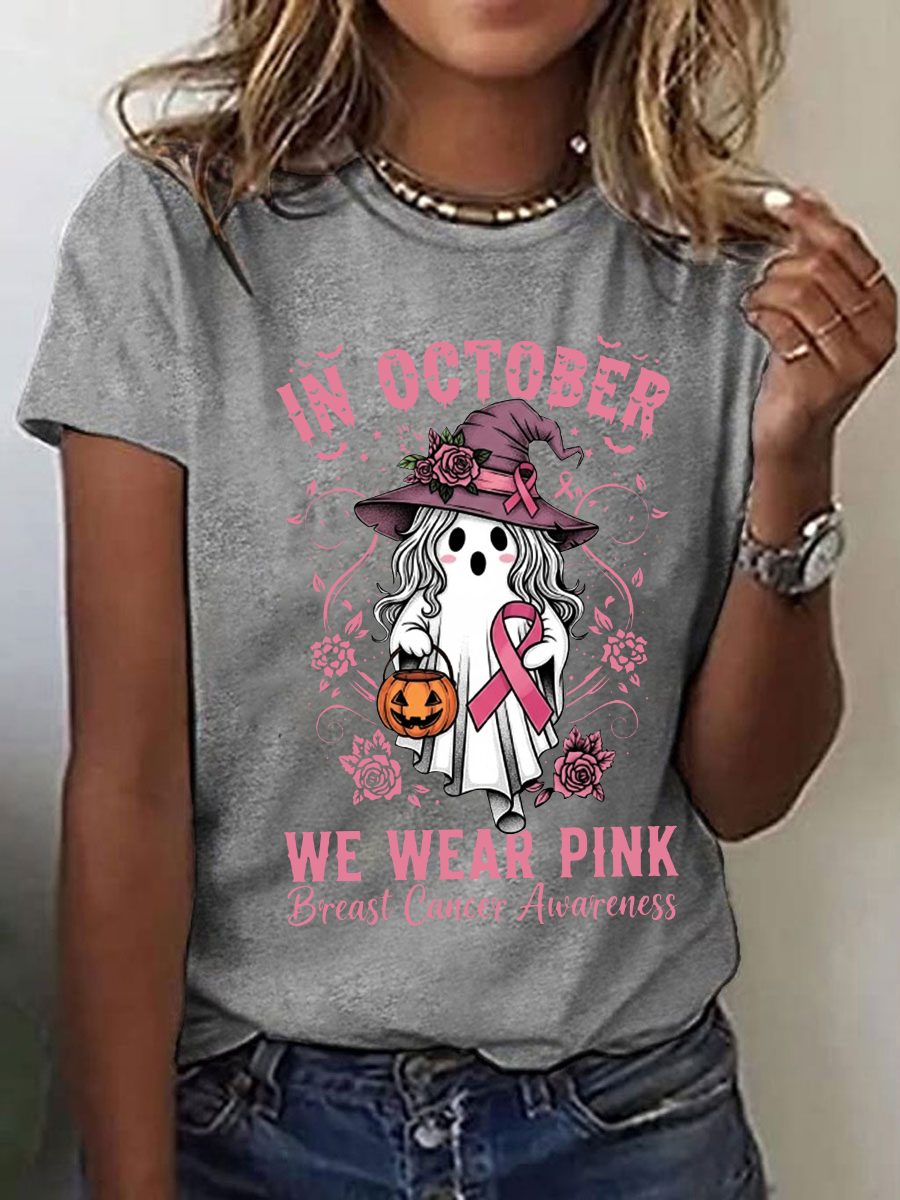 Frauen Brustkrebs Bewusstsein im Oktober Wir tragen Rosa Print Casual T-Shirt