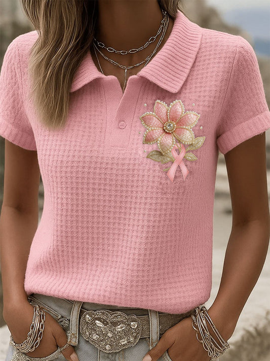 Frauen Brustkrebs Bewusstsein Blumen kunst Shirt
