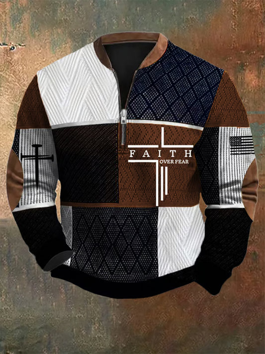 Herren Vintage Art Faith Casual Sweatshirt