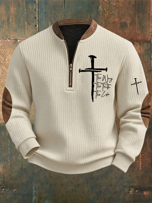 Herren Vintage Art Faith Casual Sweatshirt