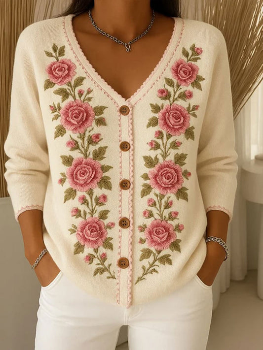 Frauen Brustkrebs Rosa Blumen strickjacke