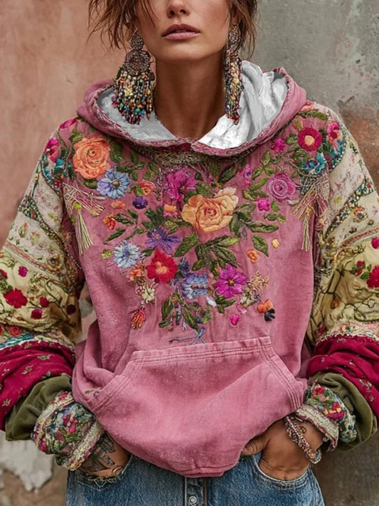 Frauen Brustkrebs Bewusstsein Blumen kunst Kapuzen Sweatshirt