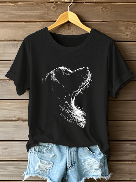 Damen Golden Retriever bedrucktes lässiges T-Shirt