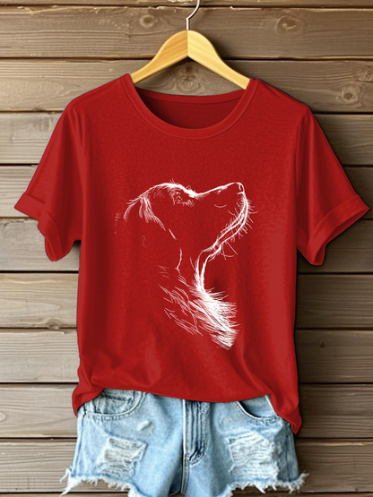 Damen Golden Retriever bedrucktes lässiges T-Shirt