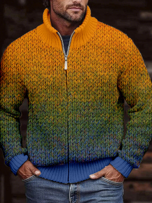 Herren Vintage Kontrast farbe Gemütliche Strickjacke