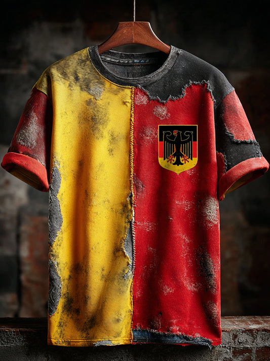 T-Shirt mit kurzen Ärmeln für Männer Deutschland Art Print