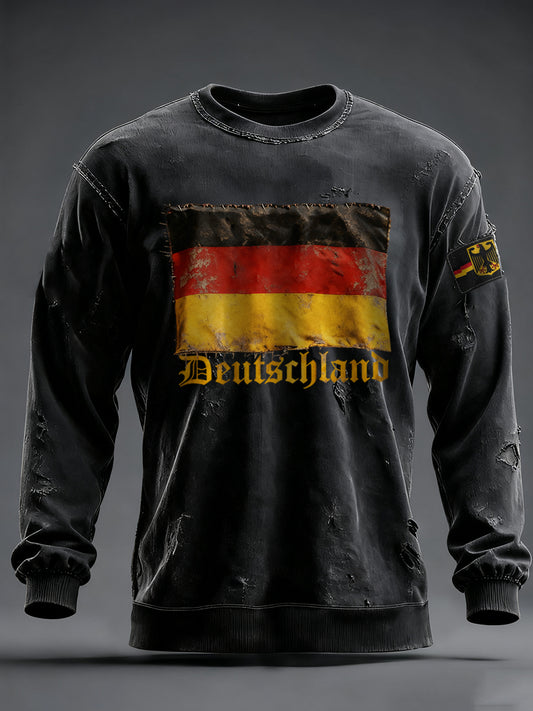 Herren-Sweatshirt mit Rundhals ausschnitt Deutschland Kunstdruck
