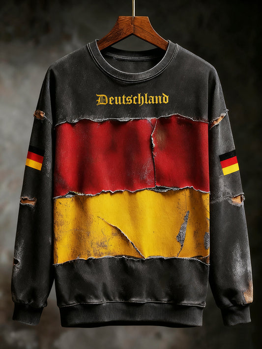Herren-Sweatshirt mit Rundhals ausschnitt Deutschland Kunstdruck