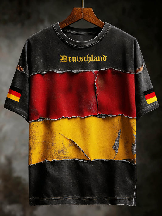 T-Shirt mit kurzen Ärmeln für Männer Deutschland Art Print