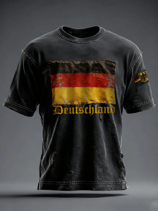 T-Shirt mit kurzen Ärmeln für Männer Deutschland Art Print