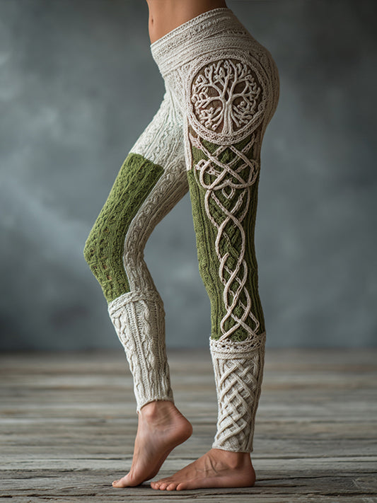 Frauen Baum des Lebens keltisches Knoten muster Gemütliche Leggings