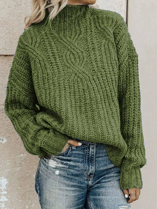 Damen Roll kragen pullover Strick pullover