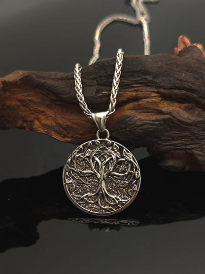 Nordic Vintage Viking Rune Baum des Lebens Anhänger Halskette