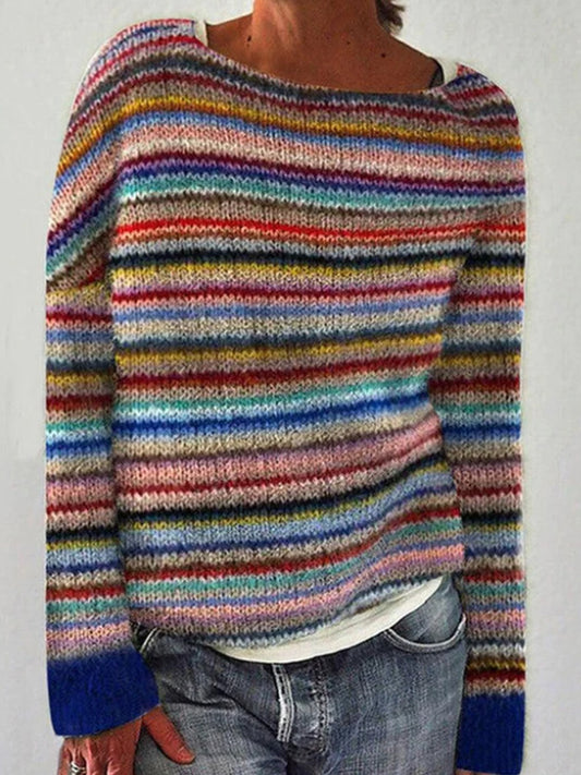 Frauen Isländischer Pullover, Rundhals, lockerer Pullover