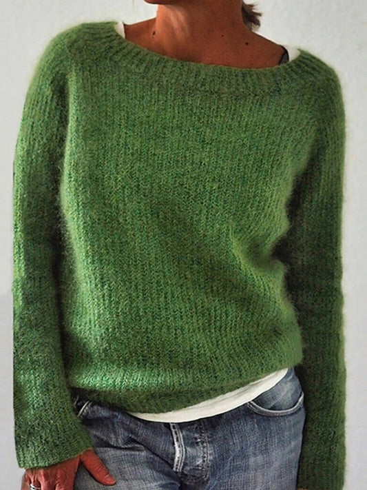 Frauen Isländischer Pullover, Rundhals, lockerer Pullover